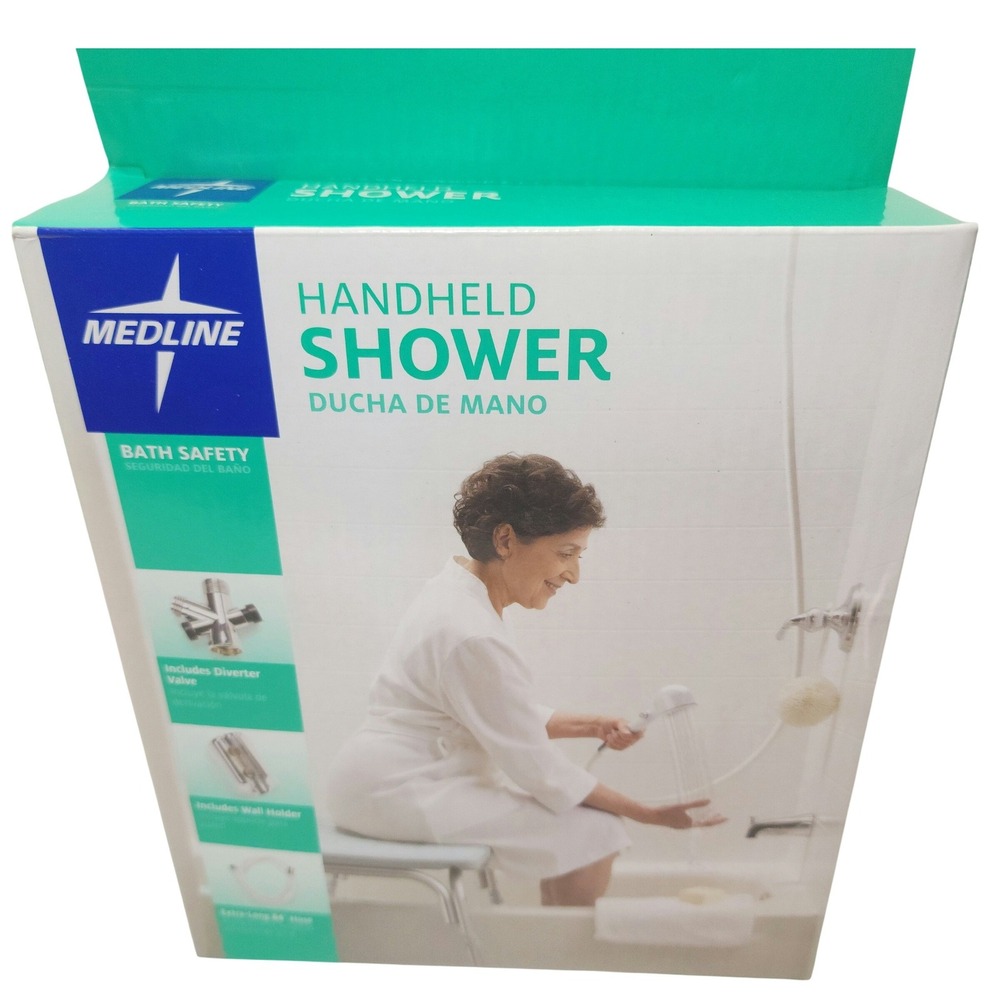 Medline Handheld Shower Head 84 Inch Hose On Off Switch Bath Safety